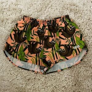 BOA Running Shorts Size Medium Sloth Pattern